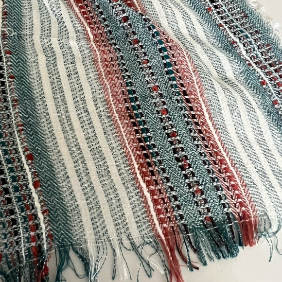Women’s NWT Maurices Boho Blue Orange White Stripe Scarf - Picture 6 of 6